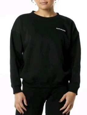 Alphalete Black Crewneck with White Chest Logo